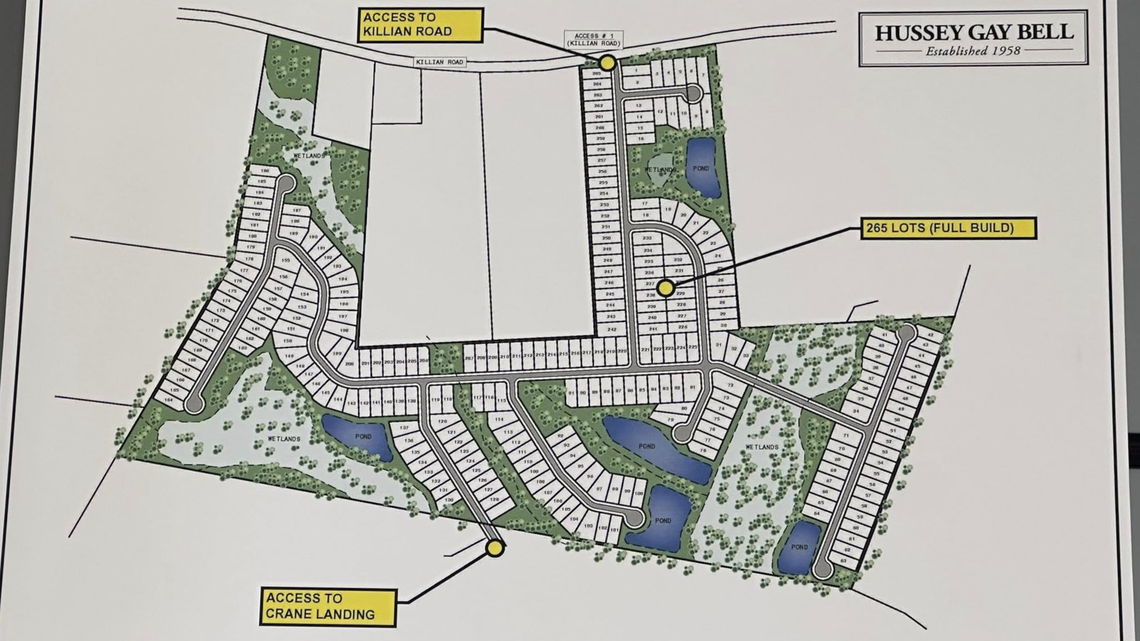 Plans presented for a new subdivision near Blythewood at a recent town hall hosted by Richland County Councilwaman Gretchen Barron.