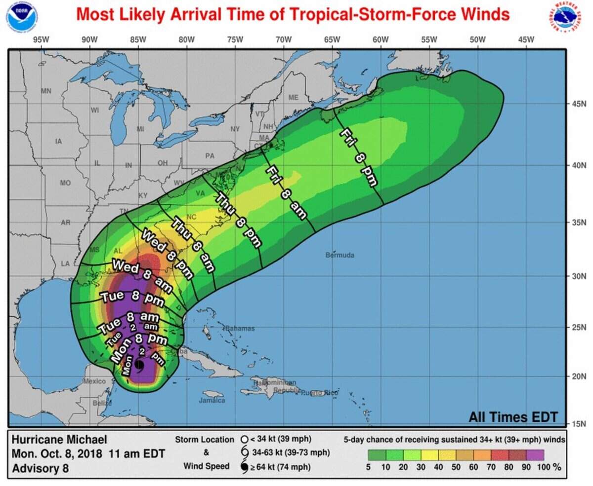 Hurricane Michael was upgraded from a tropical storm on Monday, Oct. 8, 2018. Forecasters say the Midlands area can expect to feel the effects of the storm starting late Wednesday or early Thursday.