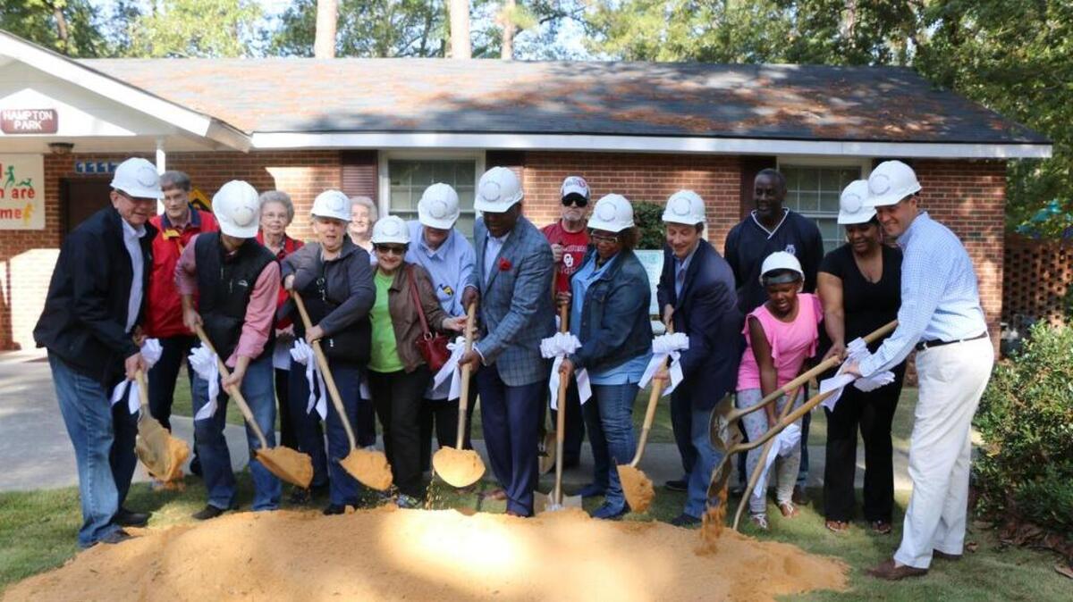 Columbia Mayor Steve Benjamin, Councilman Daniel J. Rickenmann, Councilman Howard E. Duval, Jr. City staff and Community members break ground on new community center.
