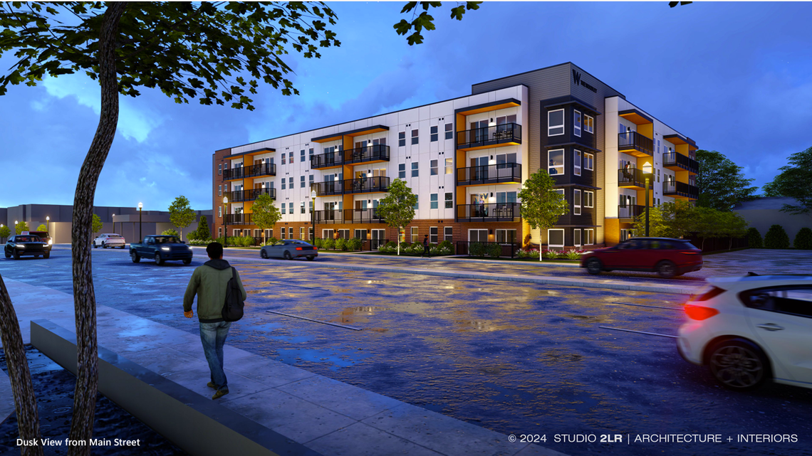 A rendering of The Woodley Apartments planned for North Main Street.