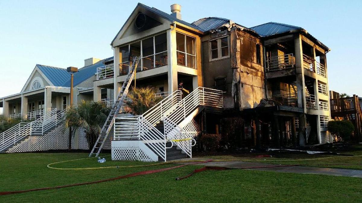 The Citadel Beach Club was heavily damaged by fire early Sunday morning.