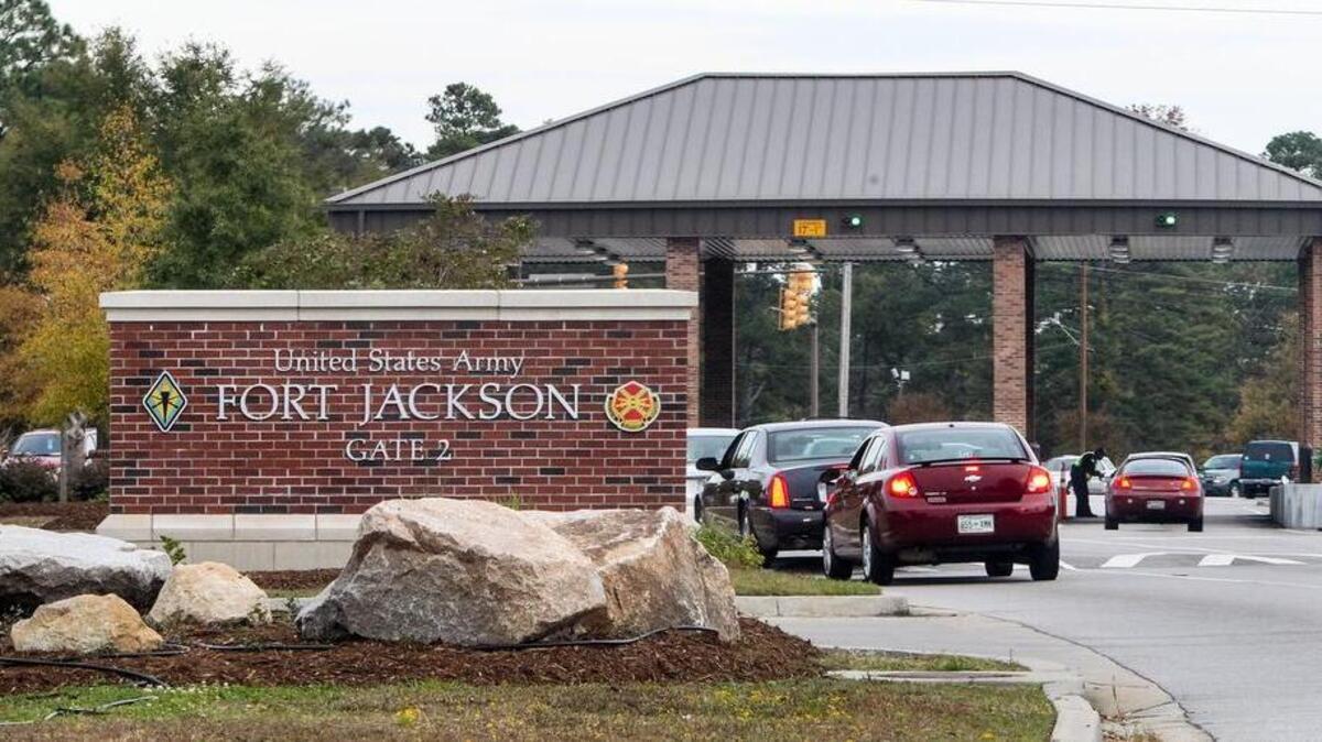The main gate at Fort Jackson.