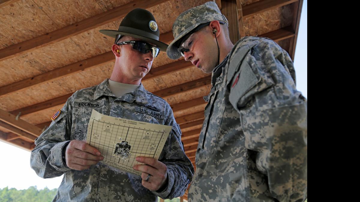 
As the Pentagon prepares for a scaled-back military, the armed forces are considering the first change in decades to retirement plans for future soldiers. If a proposal to offer 401(k)-style retirement packages is adopted, current active duty personnel such as these soldiers from Fort Jackson -- who must first serve 20 years -- could opt into the plan. 
