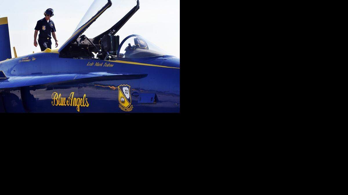 
The U.S. Navy's Flight Demonstration Squadron, also known as the Blue Angels, arrived at the Marine Corps Air Station Beaufort earlier today on April 9, 2015.
