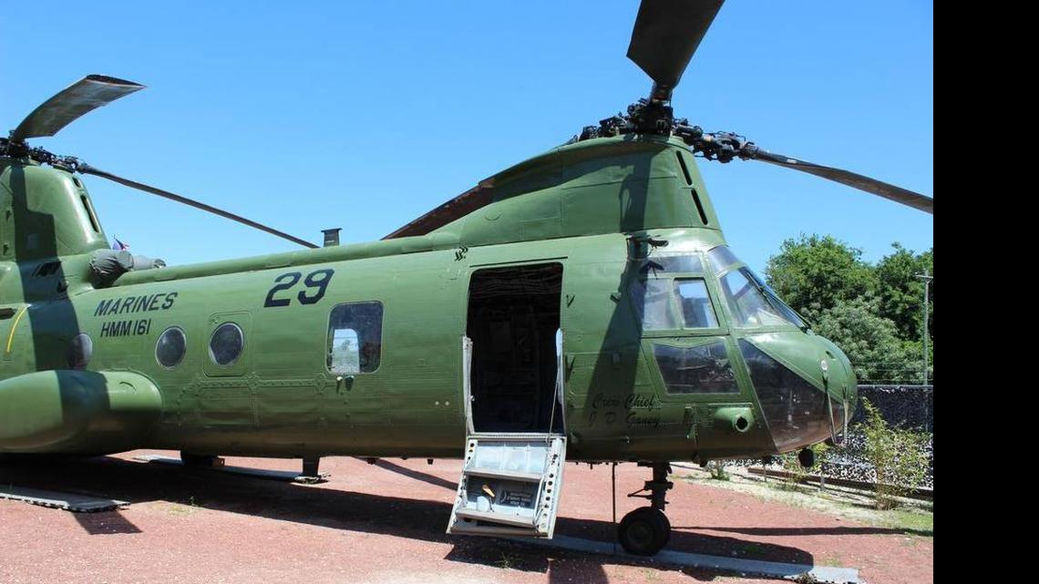 
A CH-46 Sea Knight is a transport helicopter, part of “The Vietnam Experience.” The interactive exhibit at the Patriots Point Naval & Maritime Museum in Mount Pleasant that opened late last year to coincide with this year’s 50th anniversary of the Vietnam War.
