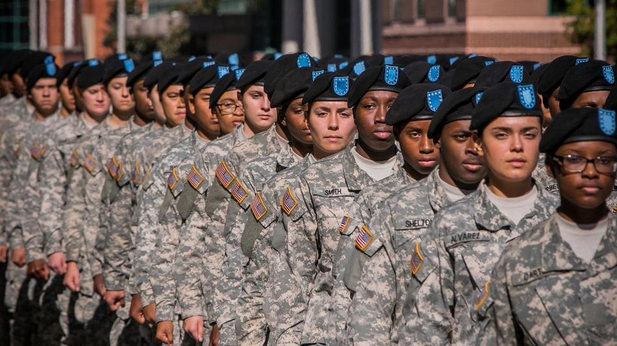 FILE PHOTO: Fort Jackson soldiers march in Columbia's 37th Annual Veterans Day Parade on November 11, 2015.