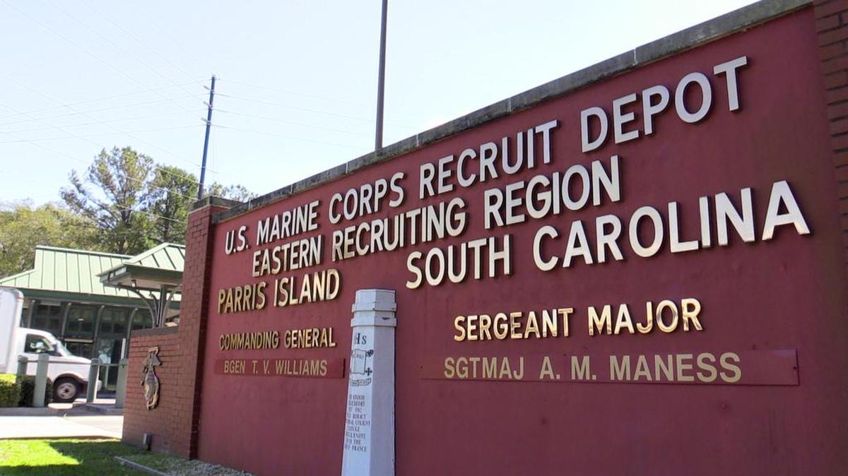 The entrance to Marine Corps Recruit Depot Parris Island on Monday, March 21, 2016. New recruit Raheel Siddiqui, 20, of Taylor, Mich., died at the depot on March 7. The Naval Criminal Investigative Service, along with officials from Parris Island, are working to determine what caused Mr. Siddiqui’s death.