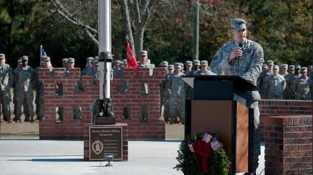 The S.C. Army National Guard dedicated a Fallen Soldier Memorial on Saturday in Graniteville to three members of the 1221st Route Clearance Company.