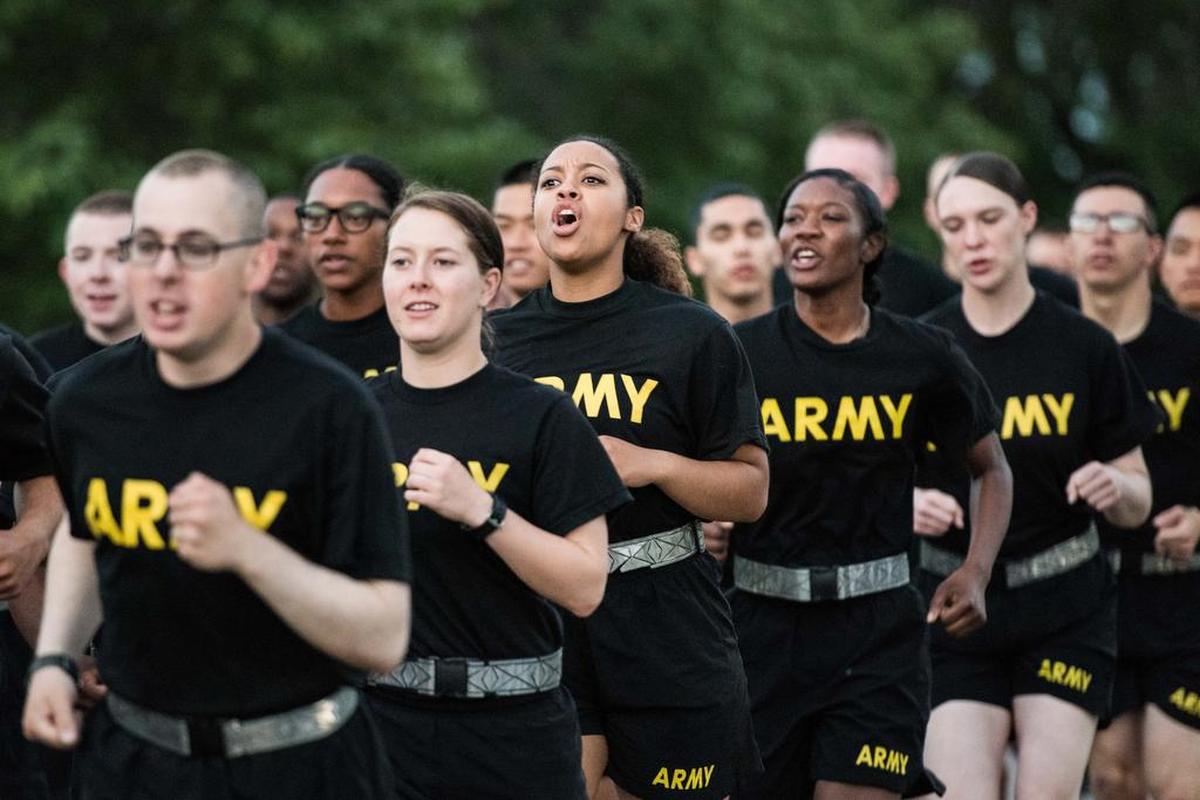 Soldiers participate in the Centennial Run at Fort Jackson on Friday, June 2, 2017, in Columbia, S.C. The United States Army has been training soldiers on the edge of the capital city since the first world war.