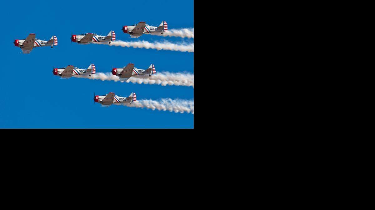 
The GEICO Skytytpers, shown here in a promotional photograph, will attend the Beaufort Airshow Saturday and Sunday. 



