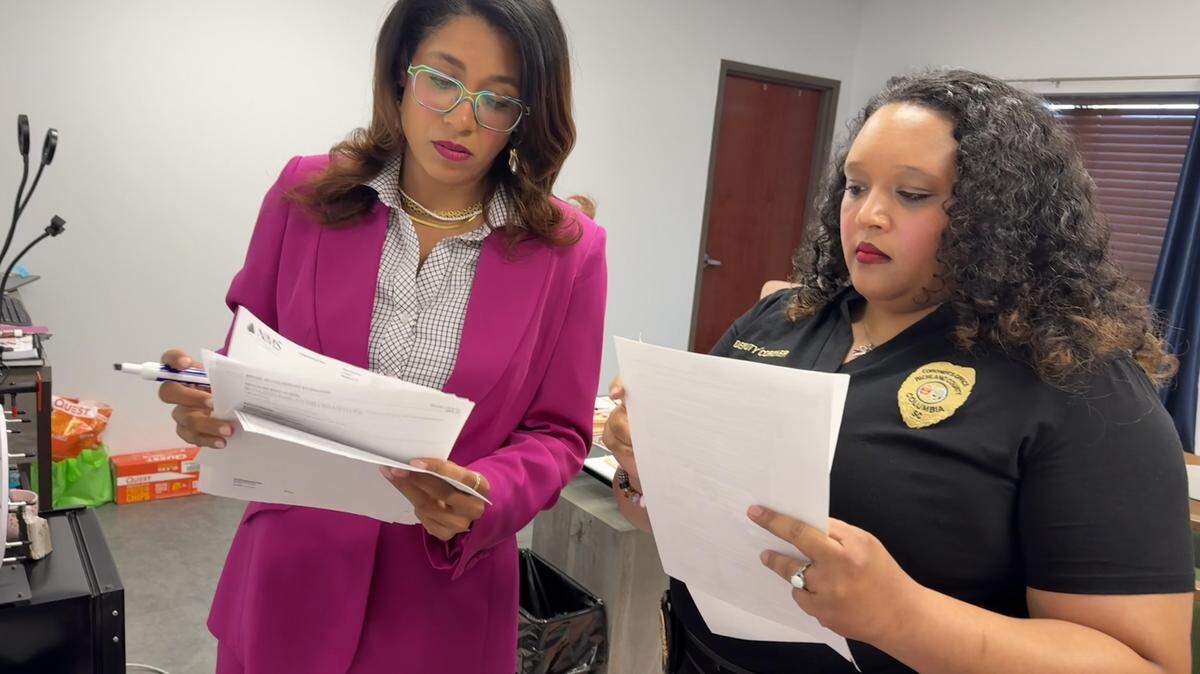 Richland County Coroner Naida Rutherford and Deputy Coroner Christianna May-Kelly discuss drug overdose deaths in the county during a meeting at Rutherford’s office in Columbia on Thursday, March 19, 2026.
