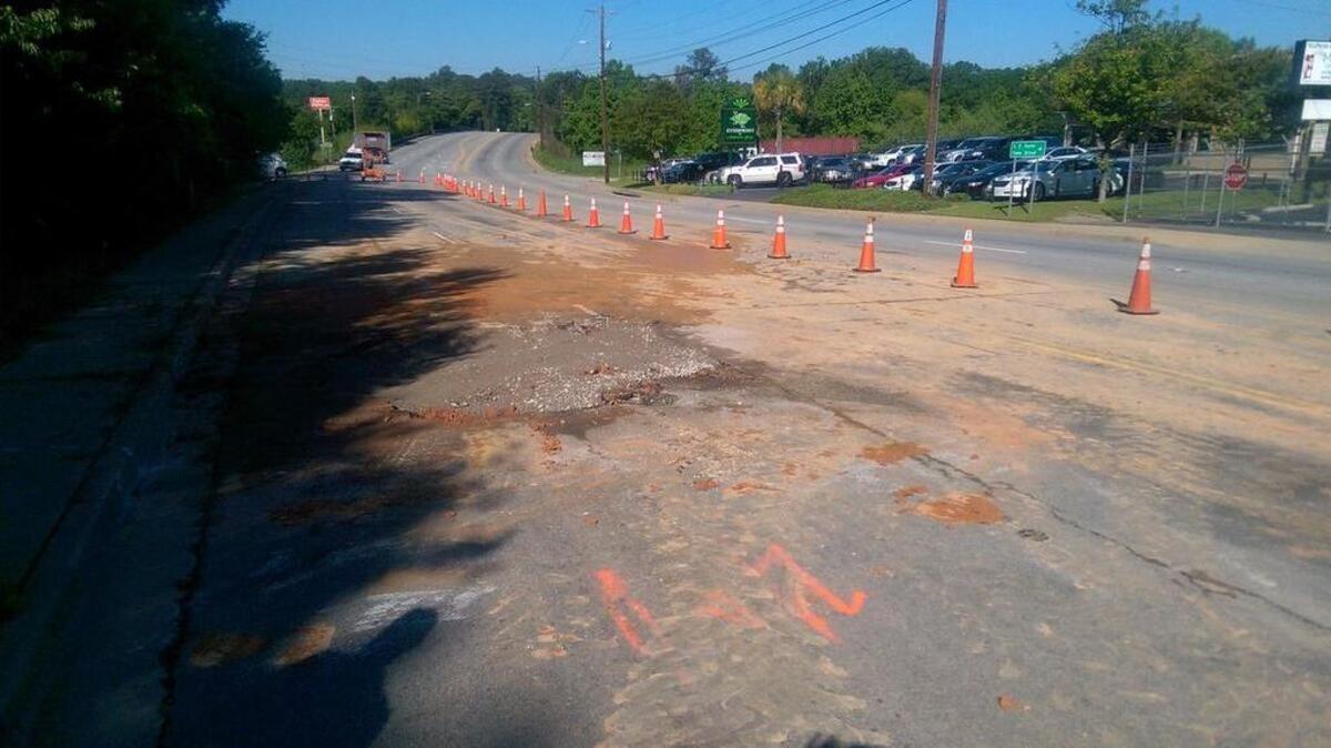The eastbound lanes of River Drive will remain closed and a boil-water advisory in effect while crews repair a broken water main.