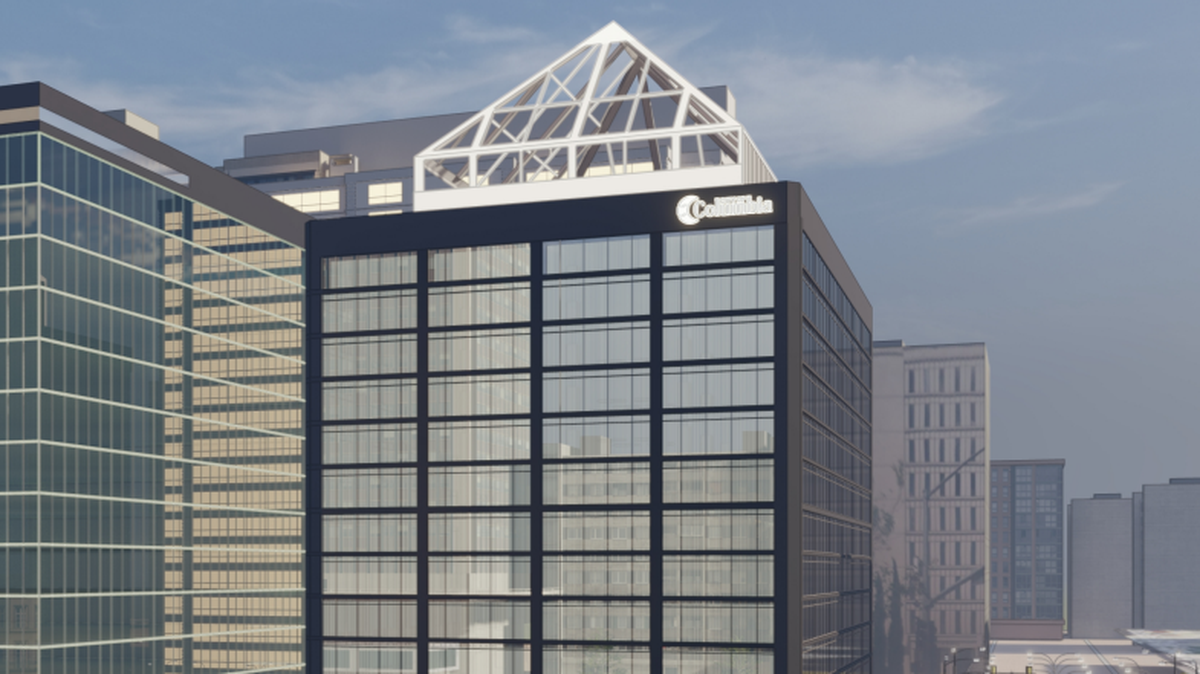 The city of Columbia plans to build a 45-foot tall metal pyramid on top of a 13-story city office building on Main Street. The pyramid will be illuminated at night.