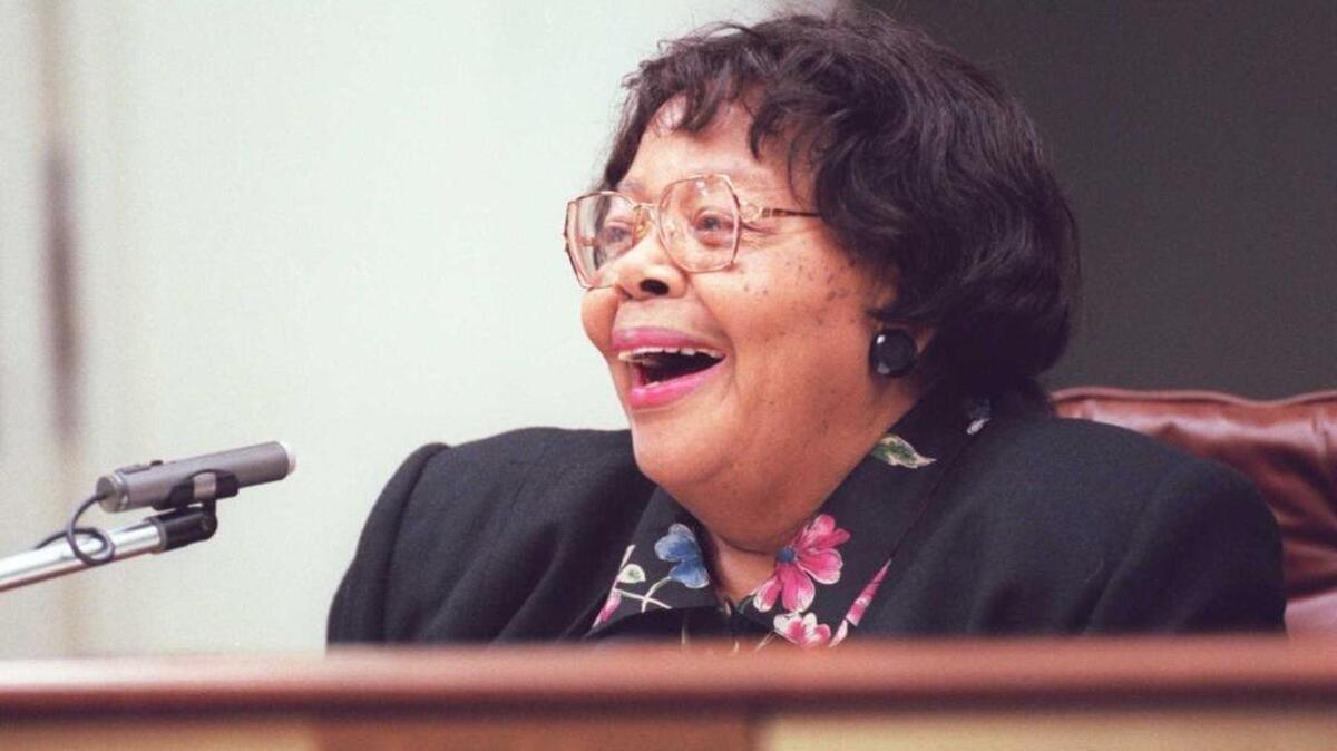 Alma Byrd, then a Richland County S.C. House members, speaks during a 1997 legislative hearing.