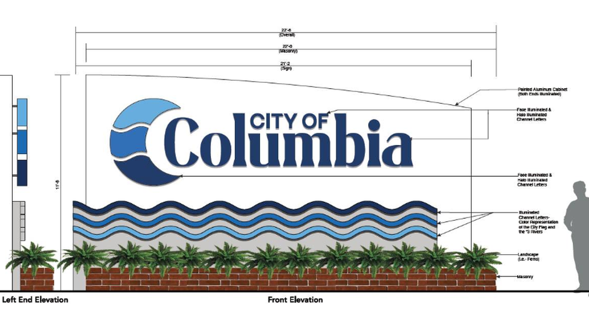 The city of Columbia is looking to spend $500,000 on new gateway signs. The primary signs, initially planned for five yet-to-be finalized gateways will stand almost 12 feet tall and nearly twice as wide and they will be lit at night.  