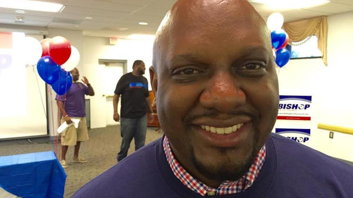 
Aaron Bishop, a pastor and Richland 1 school board member, held a campaign kickoff party Wednesday night after filing for Columbia City Council’s District 2 seat earlier in the day.
