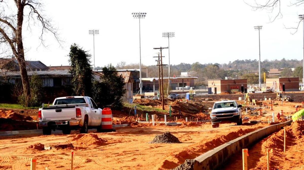 Work is under way on a new entrance to the city-owned stadium on in BullStreet neighborhood. Some neighbors did not know the city’s agreement with the master developer allows installing new intersections where existing roads are located. 3/10/2016