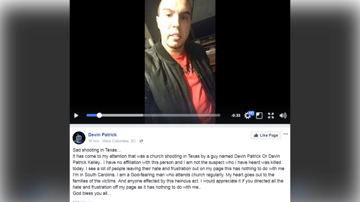 Screenshot of Devin Patrick’s video.