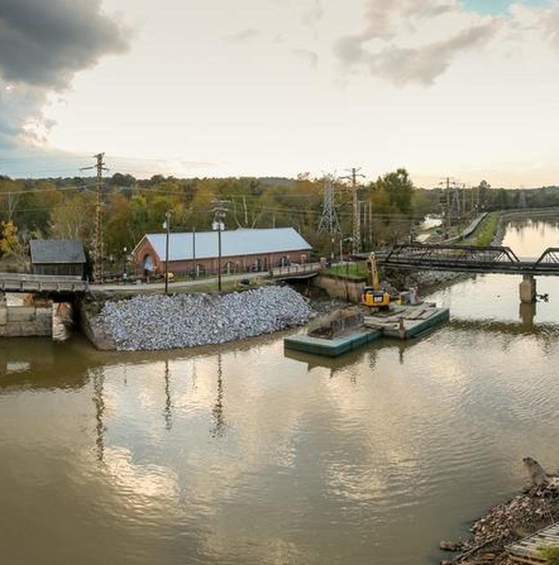 The Columbia Water Treatment Plant has operated from this location along the canal since 1906. It depends on the rivers and the canal to bring in water to be treated for the customers in Columbia. The canal is now under repair from the breach in the levy caused by the flood.