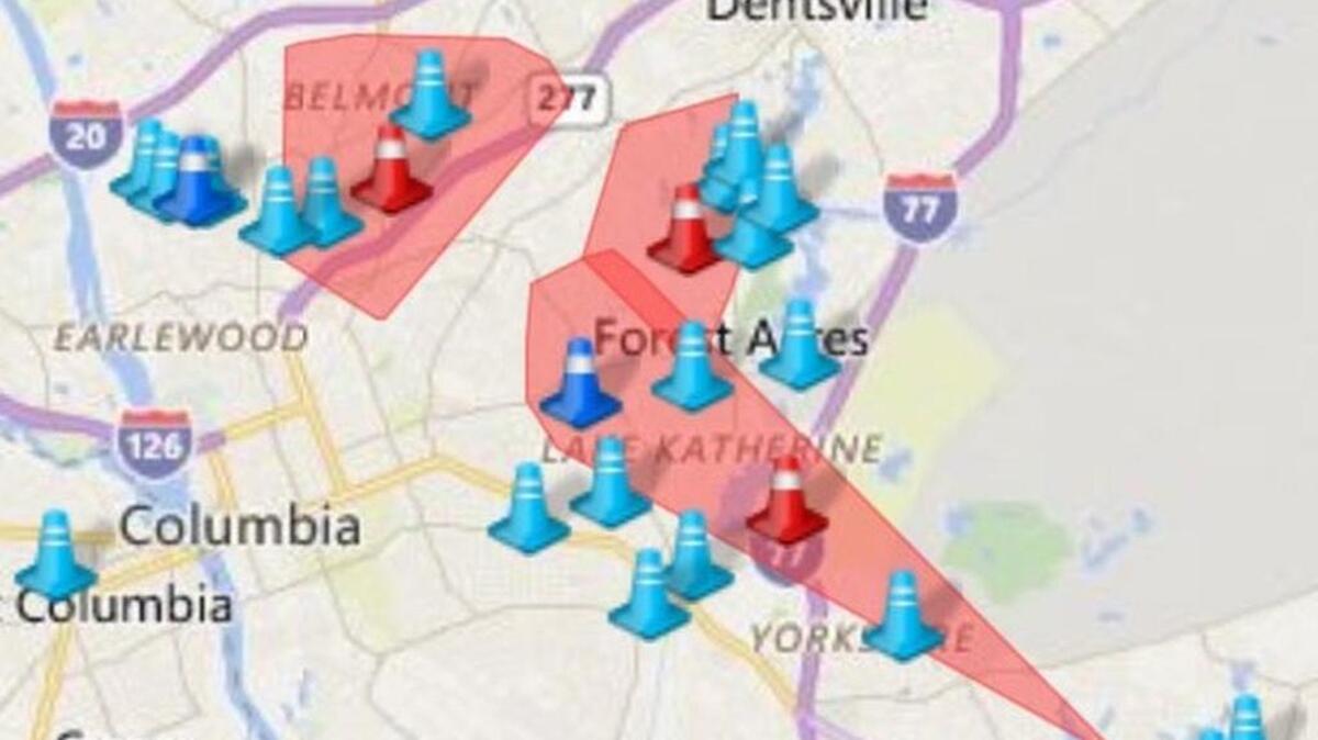 Power outages late Saturday .