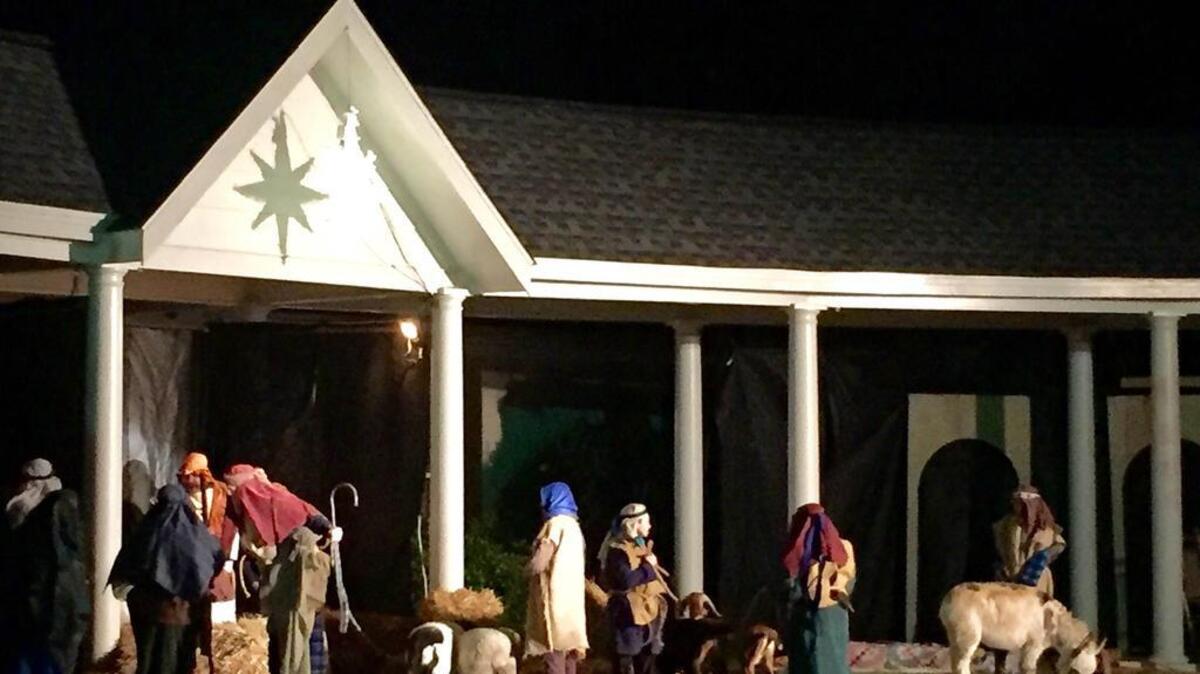 Shepherds with their animals come to see Mary, Joseph, and the baby Jesus in a manger Saturday night – ‘a wonderful way to remember the whole reason of Christmas,’ said one participant from Living Springs Lutheran Church.