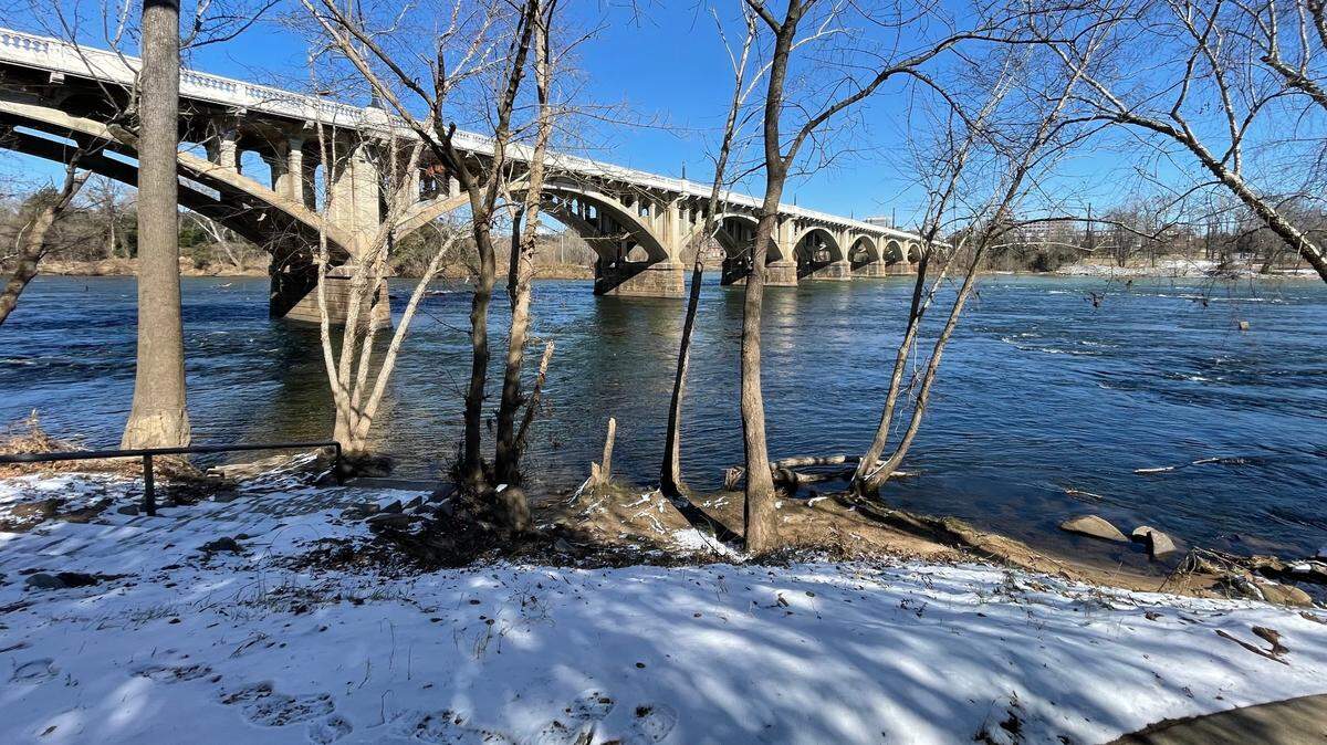 The West Columbia Riverwalk was closed Jan. 22, 2025 as snow blanketed the Midlands.