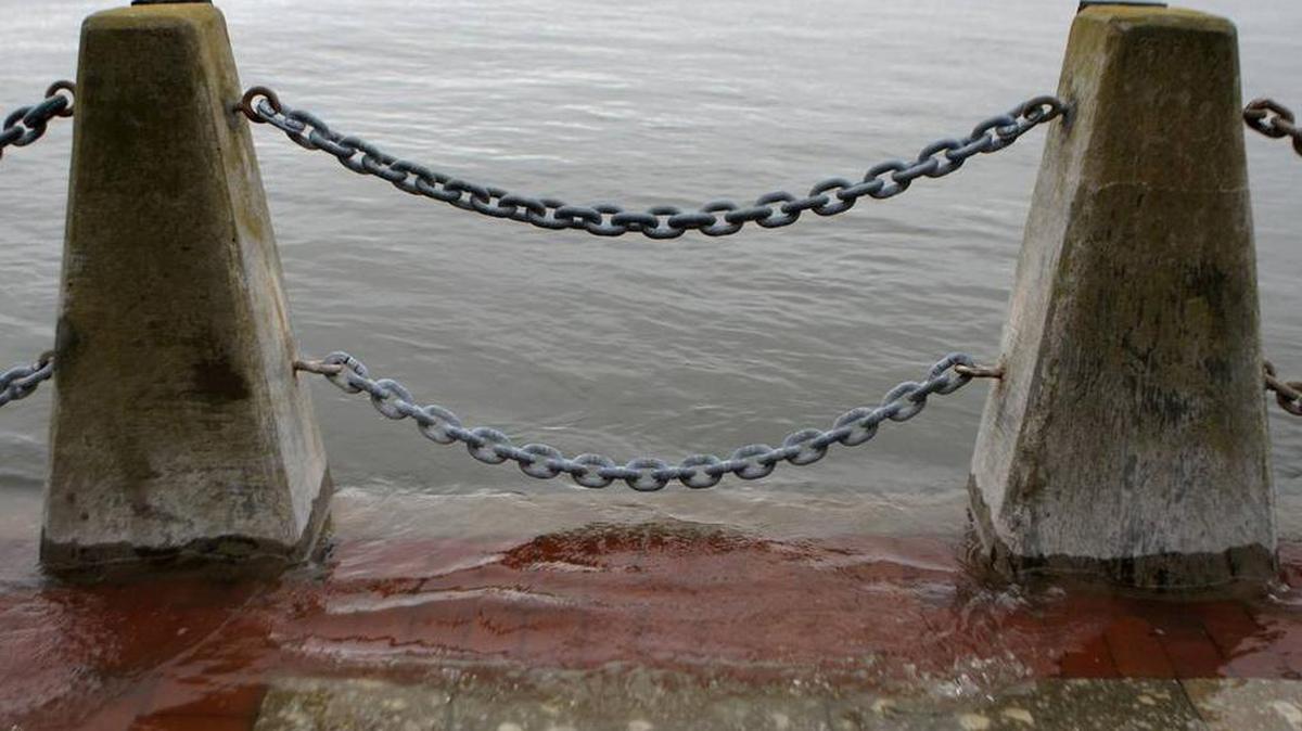 King tides caused the water to come over the seawall at Henry C. Chambers Waterfront Park on Tuesday morning in Beaufort