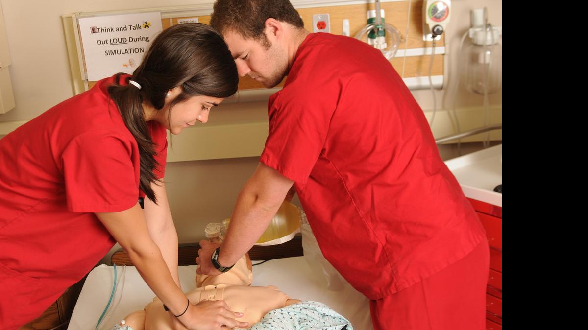 
The University of South Carolina’s nursing school is one of the recent grant recipients. Here, students work in a clinical simulation lab.

