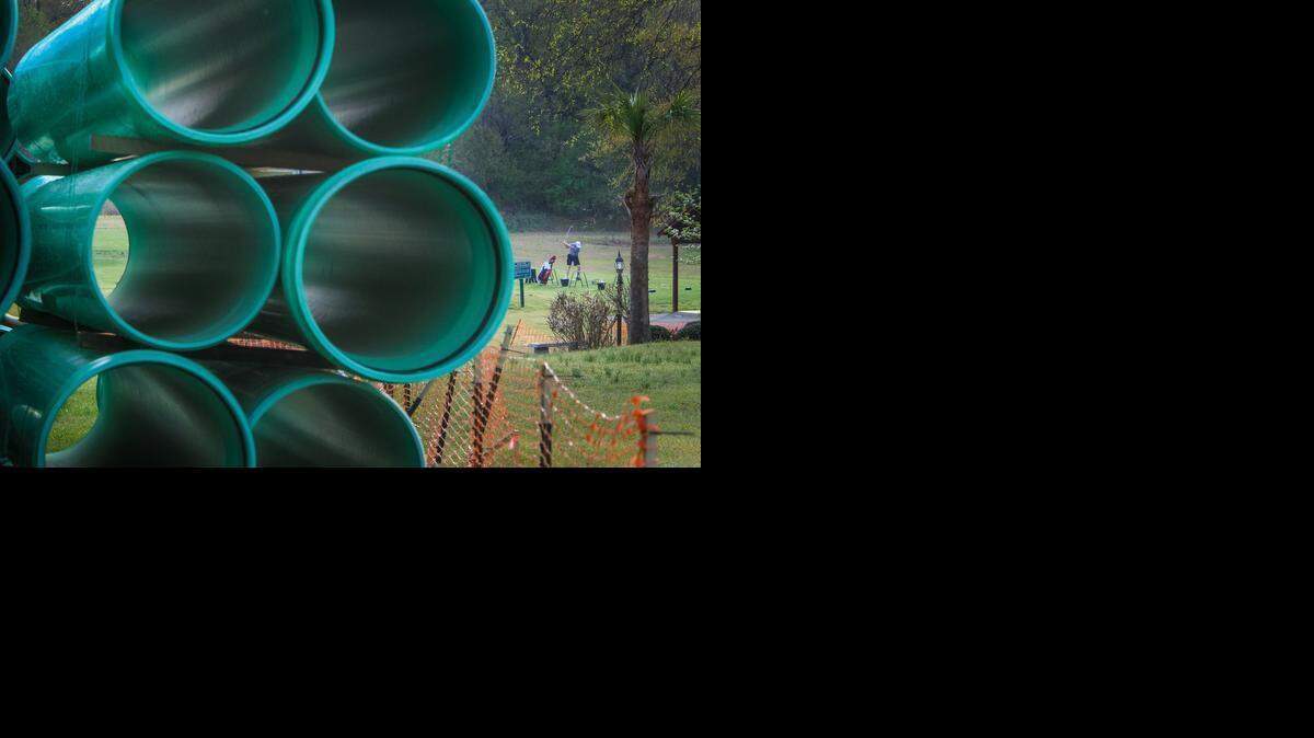 
Some Golden Hills residents are concerned that the installation of sewer lines on the adjoining golf course may damage their homes because of the vibrations from machinery, breaking up the large rocks underground. 
