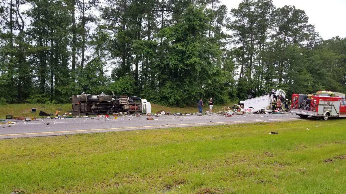A crash involving two trucks has closed the eastbound lanes of I-26 in Orangeburg County.