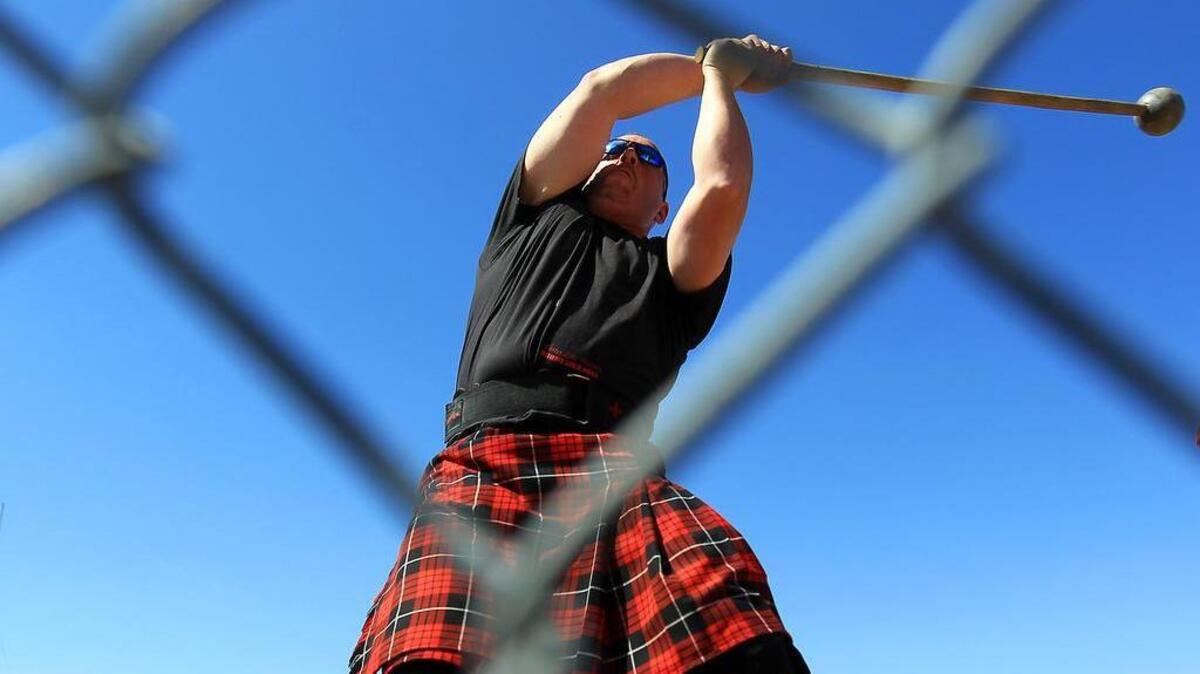 The hammer throw is one of the events in the Highland games, featured during Tartan Day South, which celebrates the traditions and culture of the Scots, Irish and Welsh.