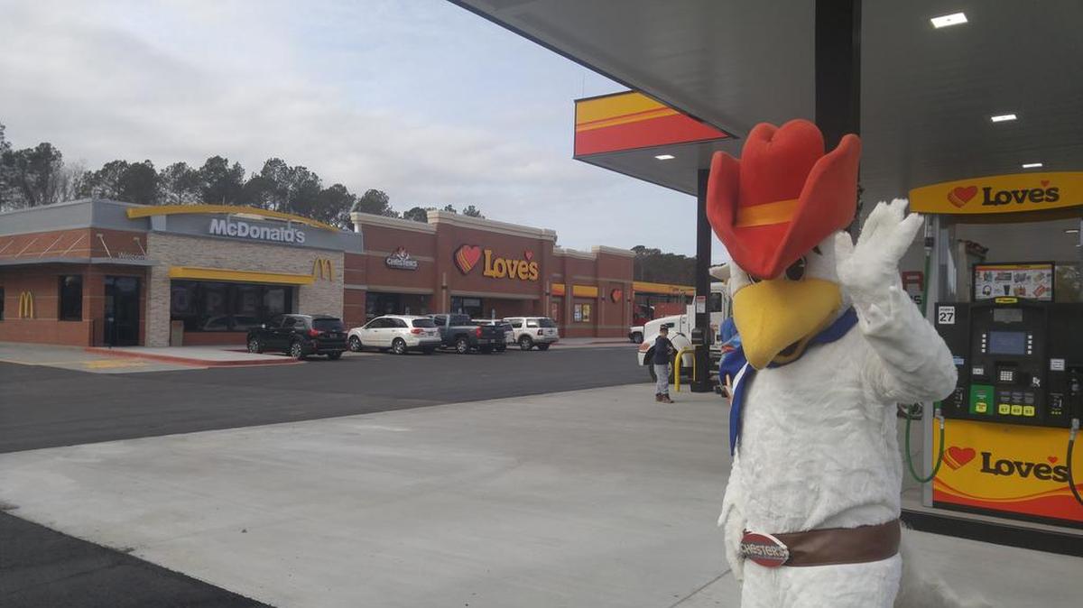 Love’s, one of two large travel centers along Bluff Road, opened this week. A second center is to open in March.