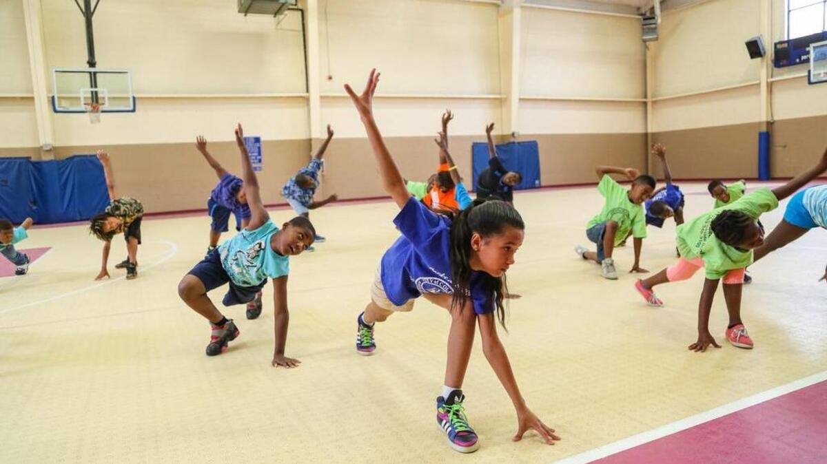 Children try dancing during a Let’s Move! Columbia program at Hyatt Park.