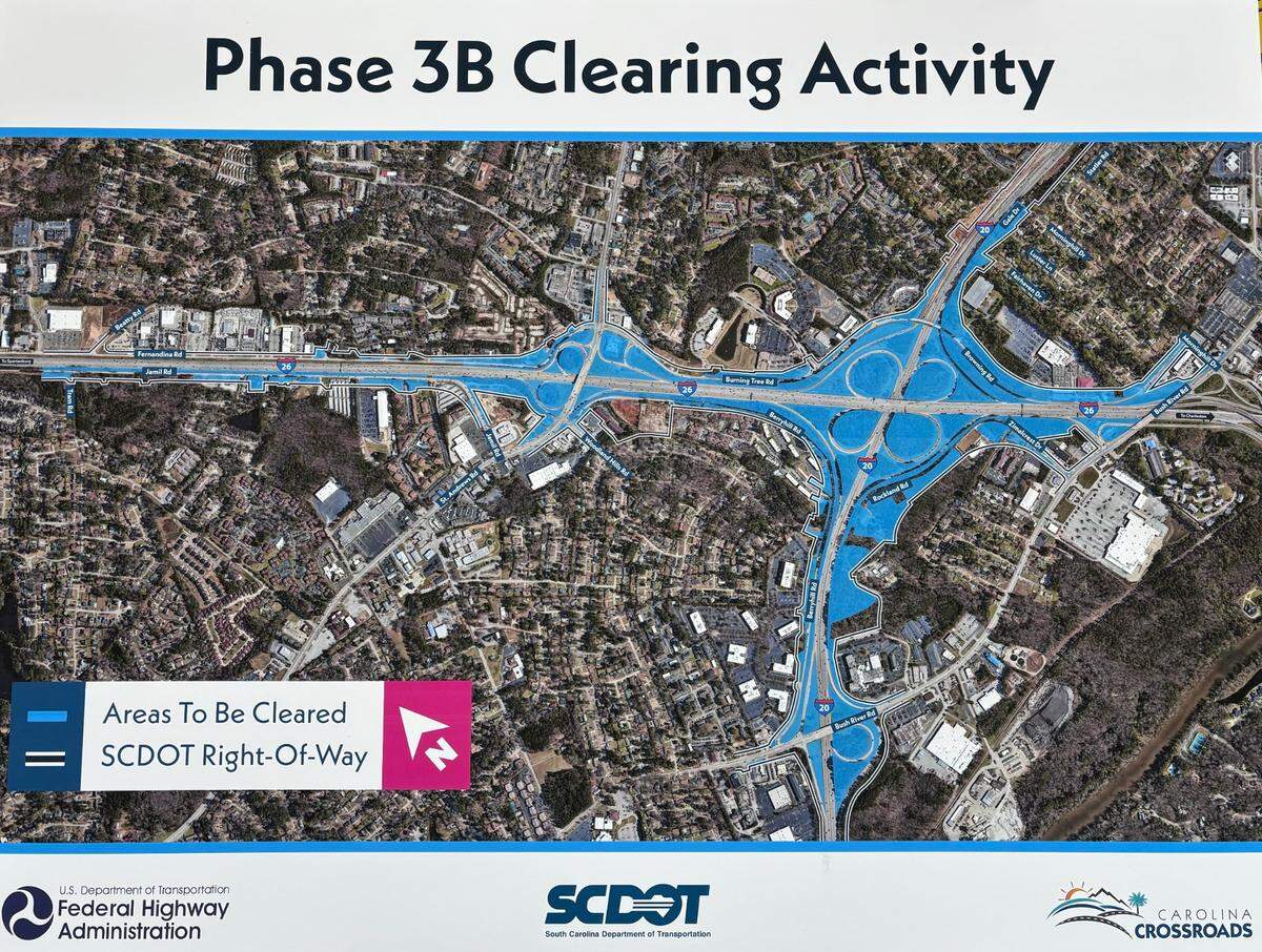 The SCDOT has begun clearing trees and vegetation to prepare to relocate utilities as part of the massive overhaul of the I-20, 26 and 126 interstate corridor.