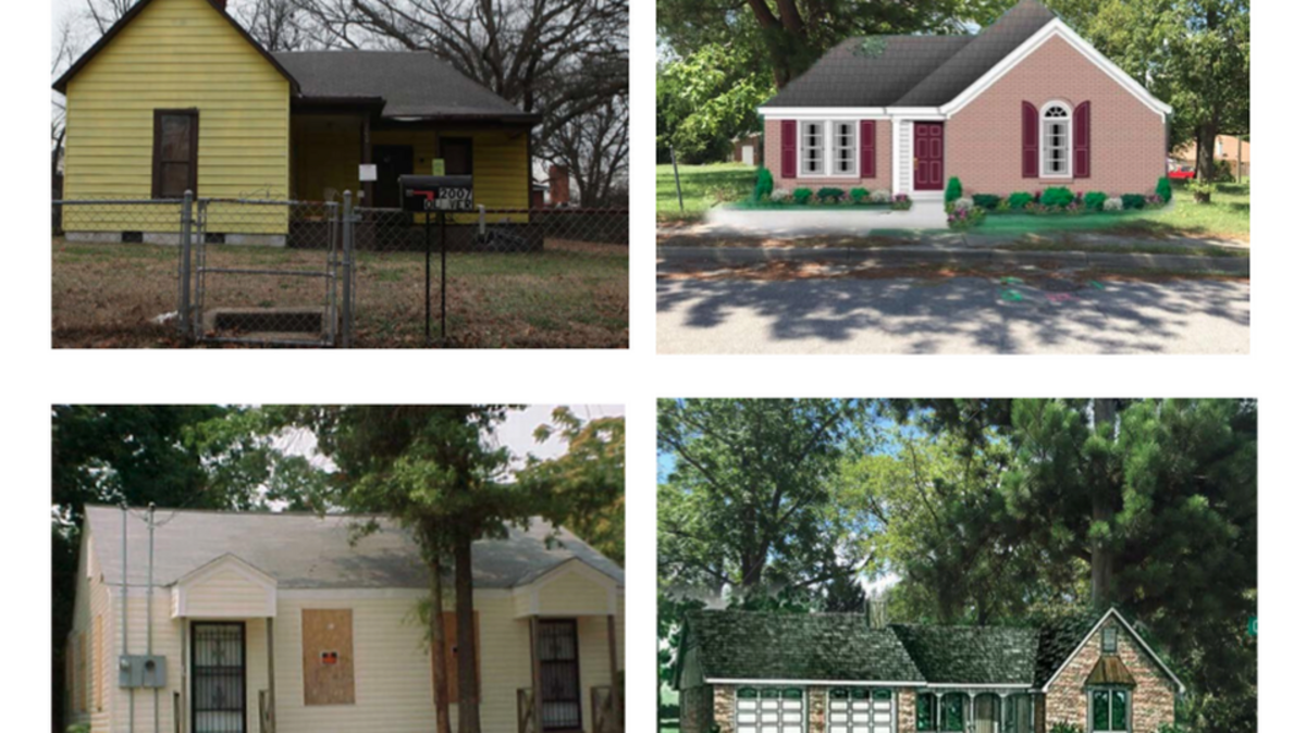 Renderings of potential redevelopment of homes in Columbia’s Booker Washington Heights neighborhood.