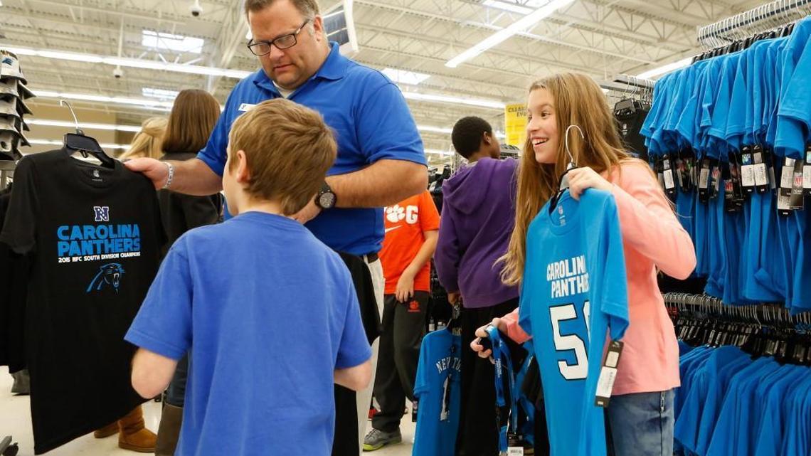 Academy Sports + Outdoors holds a special Carolina Panthers shopping spree for children from the YMCA Boys and Girls Clubs of Rock Hill and Clover on Tuesday.