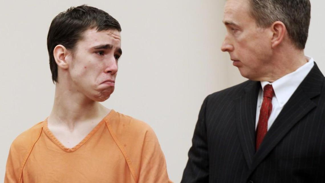 Jacob Matthew Morgan, 17, cries as he listens to a family friend give positive remarks about the teen as he stands next to his attorney B.J. Barrowclough in court Tuesday.