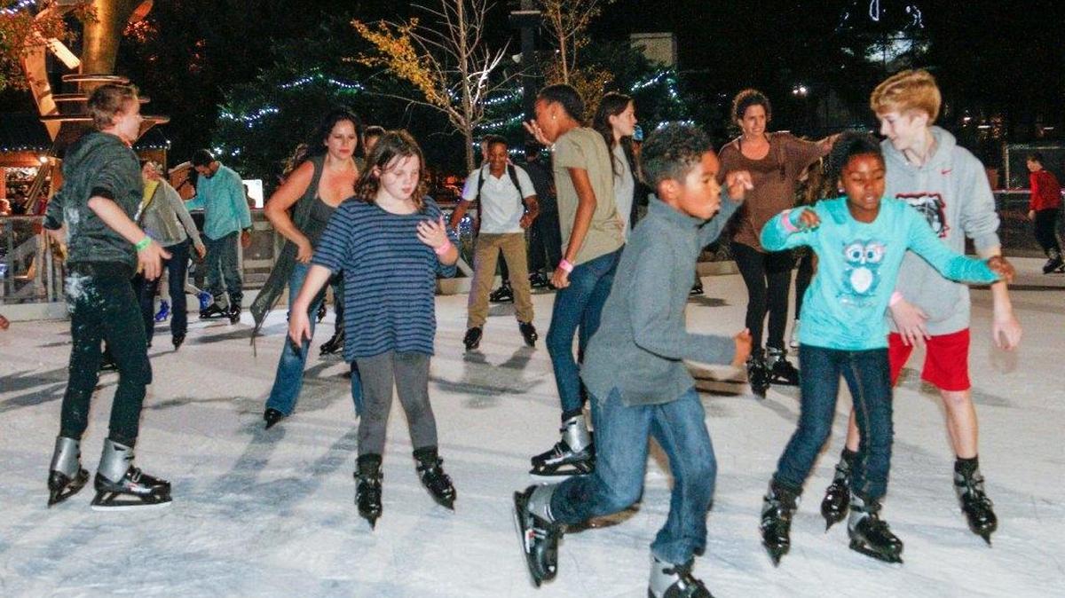Skaters enjoy the sport at Main Street ICE in downtown Columbia