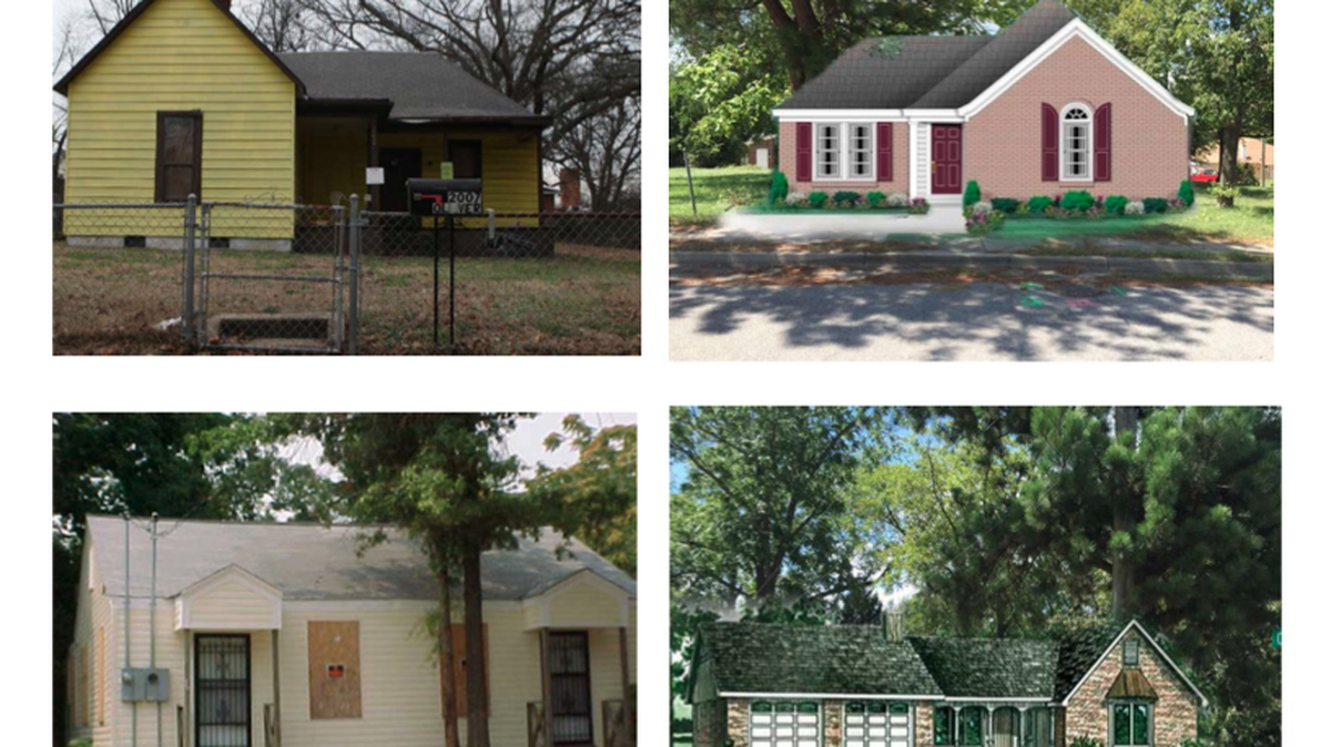 Renderings of potential redevelopment of homes in Columbia’s Booker Washington Heights neighborhood.