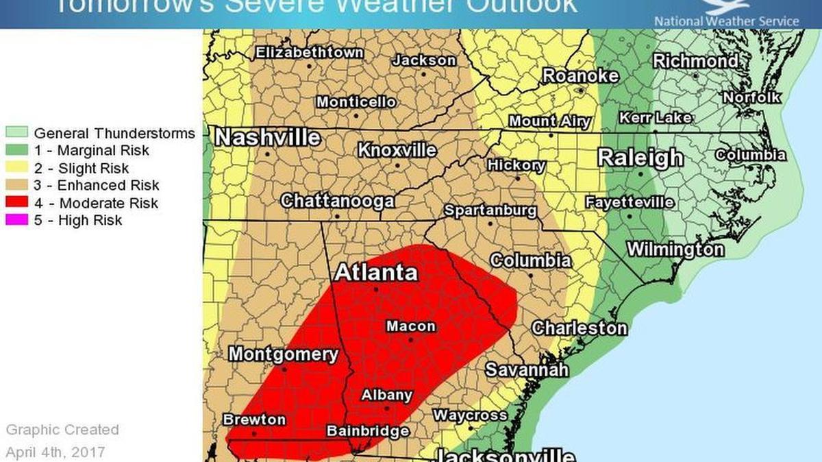 Forecasters say two rounds of severe weather Wednesday could bring the possibility for tornadoes, high winds and hail.