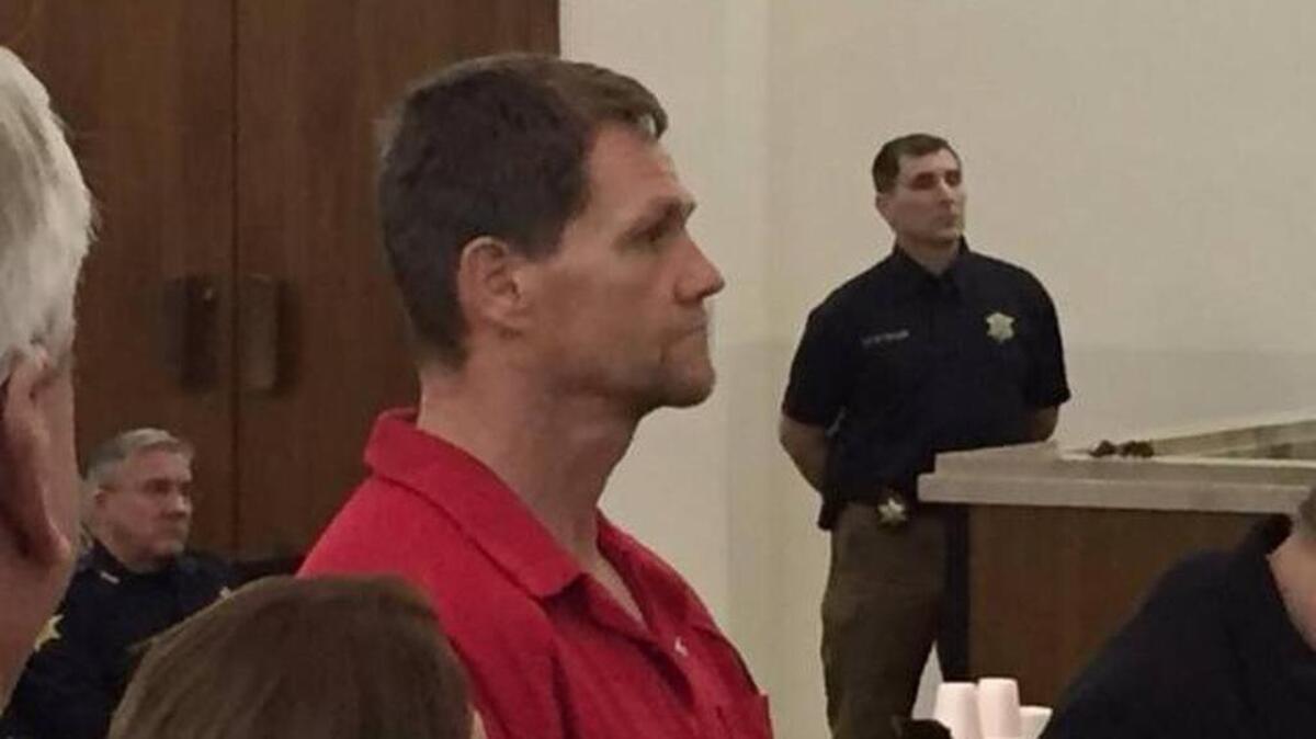 Jimmy Methe is charged with shooting a 17-year-old in the back of the head after the teen came onto his property and tried to break into his truck. Methe is shown here during a bond hearing on Wednesday.