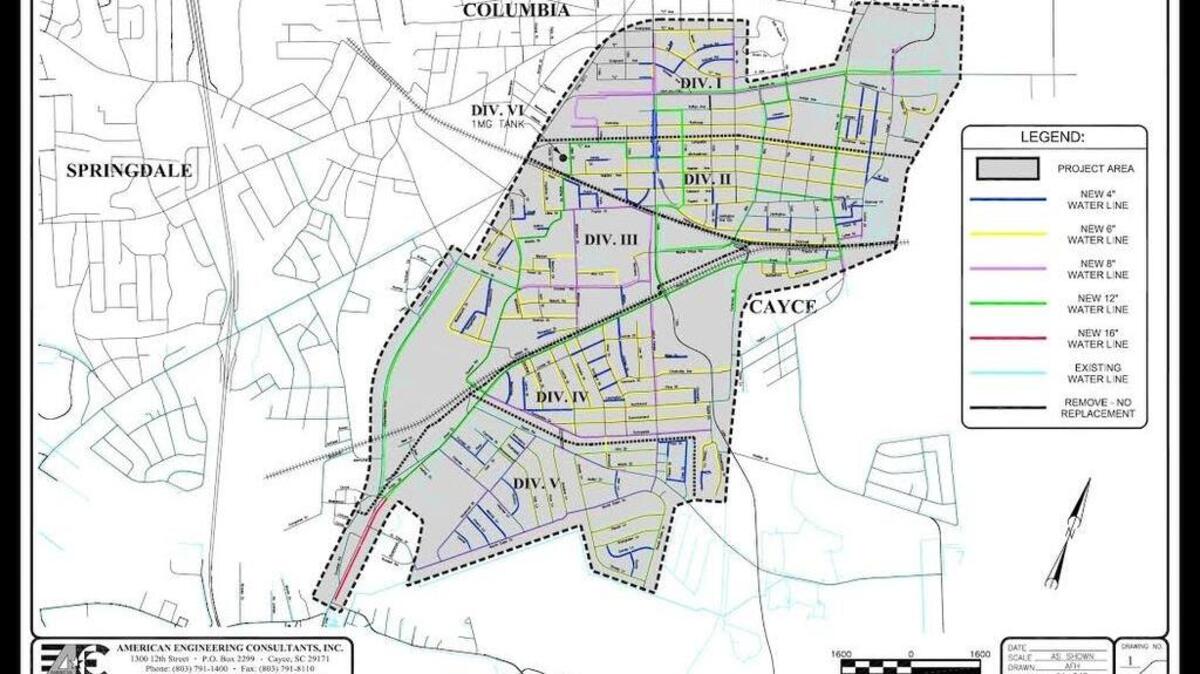 Parts of Cayce are slated to receive new water lines by fall 2018.