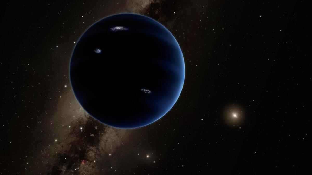 This rendering shows the distant view from still-theoretical Planet 9 back toward the sun.