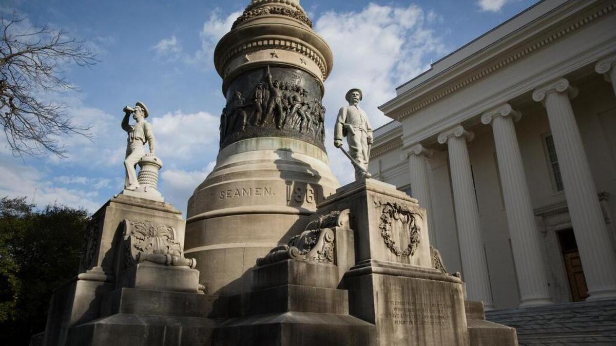 A Confederate monument outside Alabama’s State Capitol.
