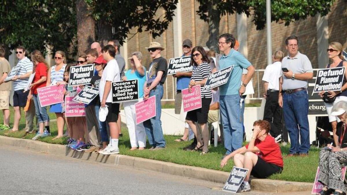 
Protesters gathered outside Planned Parenthood in Columbia Saturday morning. 
