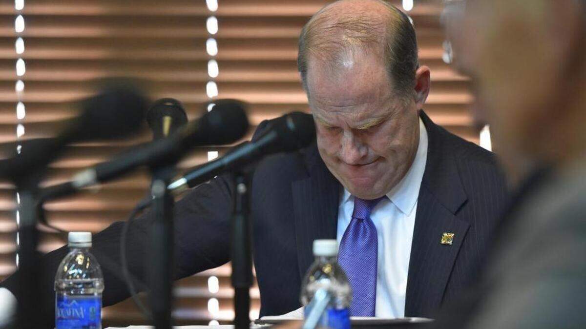University of Missouri system president Tim Wolfe was at the board of curators meeting on Monday in Columbia shortly before he announced he would resign.