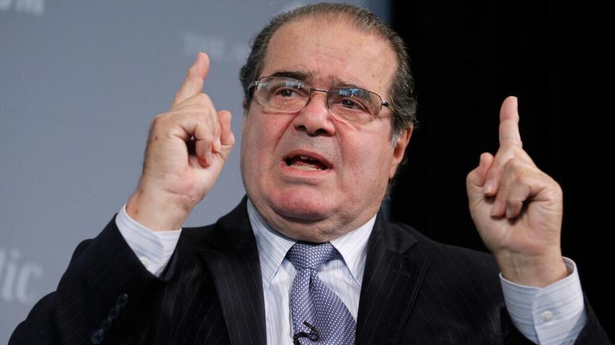 Supreme Court Justice Antonin Scalia participates at the third annual Washington Ideas Forum at the Newseum in Washington, Thursday Oct. 6, 2011.