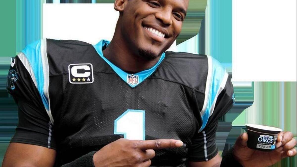 Dannon signed Newton in 2015 to endorse its greek yogurt, in an effort to win more NFL fans as customers.