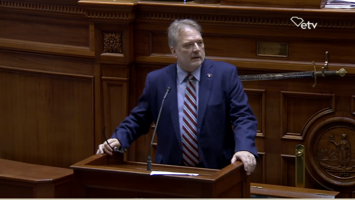 State Sen. Brad Hutto, D-Orangeburg, criticized from the Senate floor on Thursday, Feb. 6, 2020, the S.C. Department of Health and Human Services’ hiring of Stephen Morris as a temporary grant employee. Morris, who is earning $111,649, was last year rejected by the Senate as Gov. Henry McMaster’s pick to continue leading the state’s Department on Aging.