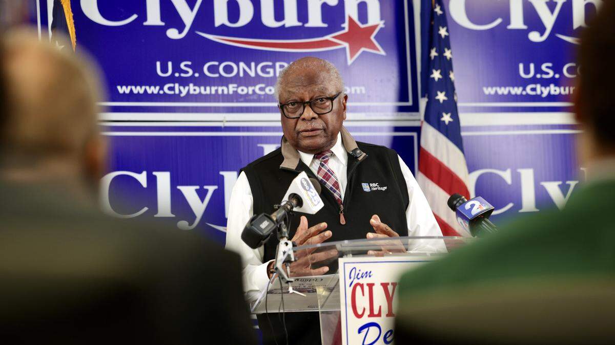 U.S. Rep. Jim Clyburn, D-Santee, announces Thursday, March 12, 2026 at the South Carolina Democratic Party Headquarters in Columbia that he is running for reelection in 2026.